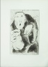 Marc Chagall / Untitled, between pgs. 26 and 27, in the book Les Sept péchés capitaux (The Seven Deadly Sins) by multiple authors (Paris: Simon Kra, 1926). / 1926