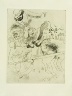 Marc Chagall / "L'indication De La Route" (Asking the Way),  plate XIX,  in the book Les ?mes mortes (Dead Souls) by Nicolas Gogol (Paris: Tériade Éditeur, 1948), vol. 1 of 2 / 1923 - 1927