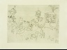 Marc Chagall / "Repas Dans Le Traktir," plate XXI,  in the book Les ?mes mortes (Dead Souls) by Nicolas Gogol (Paris: Tériade Éditeur, 1948), vol. 1 of 2 / 1923 - 1927