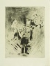 Marc Chagall / "Apparition Des Policiers" (The Police Arrive), plate XXV,  in the book Les ?mes mortes (Dead Souls) by Nicolas Gogol (Paris: Tériade Éditeur, 1948), vol. 1 of 2 / 1923 - 1927