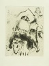 Marc Chagall / "Le Père Mitiaï et le Père Miniaï" (Uncle Mityay and Uncle Minyay), plate XXIX,  in the book Les ?mes mortes (Dead Souls) by Nicolas Gogol (Paris: Tériade Éditeur, 1948), vol. 1 of 2 / 1923 - 1927