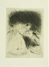 Marc Chagall / "La Femme Du Gouverneur Gonde Sa Fille," plate LXVII, in the book Les ?mes mortes (Dead Souls) by Nicolas Gogol (Paris: Tériade Éditeur, 1948), vol. 2 of 2 / 1923 - 1927