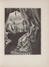 Max Ernst / Untitled, illustration 7, in the book Dernier  Cahier (with 3 sub-volumes) 1) Jeudi, 2) Vendredi, 3) Samedi. Élement: 1) Le Noir, 2) La Vue, 3) L'élément,  Example: 1) "Le rire du doz l'ile de paques", 2) "L'interieur", 3) "La cled des chants", in the book Une semaine de Bonté ou les sept éléments capitaux (Paris: Editions Jeanne Bucher, 1934); volume 5 of 5 / 1934