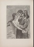 Max Ernst / Untitled, illustration 20, in the book Dernier  Cahier (with 3 sub-volumes) 1) Jeudi, 2) Vendredi, 3) Samedi. Élement: 1) Le Noir, 2) La Vue, 3) L'élément,  Example: 1) "Le rire du doz l'ile de paques", 2) "L'interieur", 3) "La cled des chants", in the book Une semaine de Bonté ou les sept éléments capitaux (Paris: Editions Jeanne Bucher, 1934); volume 5 of 5 / 1934