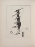 Max Ernst / Untitled, illustration 36, in the book Dernier  Cahier (with 3 sub-volumes) 1) Jeudi, 2) Vendredi, 3) Samedi. Élement: 1) Le Noir, 2) La Vue, 3) L'élément,  Example: 1) "Le rire du doz l'ile de paques", 2) "L'interieur", 3) "La cled des chants", in the book Une semaine de Bonté ou les sept éléments capitaux (Paris: Editions Jeanne Bucher, 1934); volume 5 of 5 / 1934