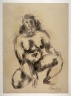 Chaim Gross / Study of Female Nude Crouching / Mid 20th century