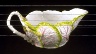 Longton Hall factory / Sauceboat overlapping cabbage leaves, entwined branch handle, white   light yellow-pink / circa 1755