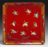 Ryukyu Islands (Okinawa) / Tray with Design of Cranes in Flight / 17th century