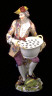 Meissen factory / Figurine of flower vendor / 1745