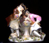 Meissen factory / Figurine group of two Free Masons / circa 1740