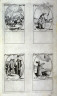 Jacques Callot / Conversion of St. Paul , January 25; St. Paula, Widow, January 26; St. John Chrysostom, January 27; St. Cyril of Alexandria , January 28; eighth plate from the book, Les IMAGES DE TOUS/LES SAINCTS ET SAINTES /DE LANNÉE... (Images of All the Saints of the Year...)(Paris: Chez Israël Henriet, 1636) / 1636