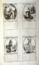 Jacques Callot / St. Thomas Aquinas, March 7; St. Adrian and Companions, March 8; St. Frances, Widow, March 9; St.Macarius, Bishop, , March 10; twentieth plate from the book, Les IMAGES DE TOUS/LES SAINCTS ET SAINTES /DE LANNÉE... (Images of All the Saints of the Year...)(Paris: Chez Israël Henriet, 1636) / 1636