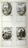 Jacques Callot / St. Hugo, Bishop, April 1; St.Francis of Paola, April 2;  St. Mary the Egyptian, April 2;  St. Richard, April 3; twenty-eighth plate  from  the book, Les IMAGES DE TOUS/LES SAINCTS ET SAINTES /DE LANNÉE... (Images of All the Saints of the Year...)(Paris:Chez Israël Henriet, 1636) / 1636