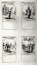 Jacques Callot / St. Perpetuus, Bishop,April 8; St.Mary Cleophas, April 9;  St. Ezekiel, Prophet, April 10;  St. Leo the Great, Pope, April 11; thirtieth plate  from  the book, Les IMAGES DE TOUS/LES SAINCTS ET SAINTES /DE LANNÉE... (Images of All the Saints of the Year...)(Paris: Chez Israël Henriet, 1636) / 1636