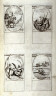 Jacques Callot / St.Procopius, Martyr,July 8; Sts. Aquila and Priscilla, His Wife, July 8; St.Anatolia, Virgin and Martyr, July 9; Sts. Rufina and Secunda, Sisters, Virgins and Martyrs, July 10; fifty-seventh plate from the book, Les IMAGES DE TOUS/LES SAINCTS ET SAINTES /DE LANNÉE... (Images of All the Saints of the Year...)(Paris: Chez Israël Henriet, 1636) / 1636
