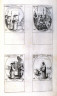 Jacques Callot / St. Patricia,Virgin, August 25;  Sts. Secundus and Alexander, Martyrs, August 26; St. Cesarius, Bishop, August 27; St.Augustine, Doctor, August 28; seventy-fifth plate  from  the book,  Les IMAGES DE TOUS/LES SAINCTS ET SAINTES /DE LANNÉE... (Images of All the Saints of the Year...)(Paris: Chez Israël Henriet, 1636) / 1636