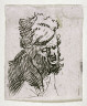 Rembrandt Harmensz van Rijn / Head of a Man in a Fur Cap, Crying Out / circa 1629 - 1630