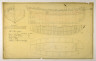 Paul Filhon / Longitudinal and Cross Section of a Ship / 18th - 19th century