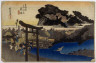 Hiroshige / Yuko Temple at Fujisawa (Fujisawa yukoji), no. 7 from the series Fifty-three Stations of the Tokaido (Tokaido gojusantsugi  no uchi) / circa 1832 - 1833