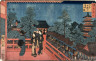 Hiroshige / Precincts of the Kinryuzan Temple in Asakusa (Asakusa kinryuzan kedai no zu). from a series Famous Places in Edo (Edo meisho) / 1853