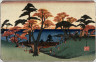 Hiroshige / [Viewing Autumn Leaves on Hills Above Edo Bay],  from a series  Famous Places in the Eastern Capital (Toto meisho) / circa 1835 - 1836