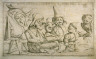 Giuseppe Maria Mitelli / Questo que tiene la canella in mano è il famoso Gianin da Capugnano (The One Holding the Little  Cane [i.e. Chalk Holder} in His Hand is the Famous Gianin from Capugnano), from an unnumbered set of twelve caricatures engraved by Giuseppe Maria Mitelli after  Pietro de Rossis drawings / 1686