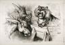 Thomas Nast / The Democratic Tiger in the Manger, and the Submissive (M)Asses / 1876