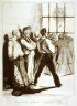 Honoré Daumier / Les réjouissances de Juillet,........vues de Ste.Pélagie, published in Le Charivari 29-30 July 1834 / 1834