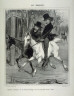 Honoré Daumier / Équitation boutiquière sur des chevaux de louage, et où il n'y a pas autre chose à louer no. 1 from the series Les Parisiens / 1839