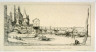 Charles Meryon / Passerelle du Pont-au-Change, Paris, après L'incendie de 1621 / 1860