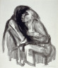 Kæthe Kollwitz / Tod hèlt Mèdchen im Schoss (Death Holds Girl in his Lap), second of eight from the series Tod (Death) / 1934