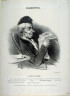 Honoré Daumier / La lecture du journal no. 3 of the series Silhouettes / 1840