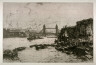 Luigi Kasimir / London, The Thames River with London Bridge and Tower / 19th - 20th century