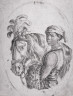 Stefano Della Bella / Black Slave Holding A Horse By The Bridle, from the series Plusieurs têtes coifées à la persienne / 1650