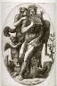 Adamo Scultori (Mantovano) / A Faun Playing Pipes with Nymph and a Putto, after Guilio Romano / circa 1560 - 1570