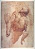 after Michelangelo Buonarroti / Nude Male with Mouth Open / 17 - 18th century