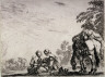 Stefano Della Bella / Les deux nourrices assises par terre (Two nurses seated on the ground), pl. 6 from the series Agreable diversité de Figures / 1642