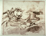 Giovanni Francesco Barbieri (Guercino) / Horses, study for the  ceiling fresco Aurora (1621-1623) in the Casino Ludovisi, Rome / circa 1621