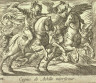 Antonio Tempesta / Cygnus ab Achille interficitur (Achillus Battling Cygnus), pl.114   from the series Ovids Metamorphoses / 17th century