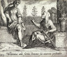 Antonio Tempesta / Vertumnus anili forma Pomonae sui amorem persuadet (Pomona and Vertumnus), pl.142   from the series Ovids Metamorphoses / 17th century