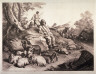 Francesco Londonio / A Shepherd with his Flock, from a series of Seventy etchings of Animals and Peasants / 18th Century