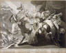 After Peter Paul Rubens / Itaque Fuit Nocte Eadem, Angelus Iehovae...( The Angel Smiting the Camp of the Assyrians), 2nd Kings19:35, after a composition by Peter Paul Rubens from a group of Biblical illustrations printed by C.J. Visscher / 17th century