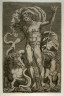 after Perino del Vaga (Pietro Buonaccorsi) / Neptune with Two Sea Horses, from a series of Neptune and Thetis with Sea Gods and Sea Horses / 16th century