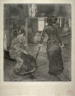 Edgar Degas / Au Louvre: Musée des Antiques (At the Louvre: Museum of Antiquities), also known as Mary Cassatt at the Louvre: The Etruscan Gallery / 1879 - 1880