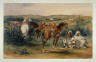 Ferdinand-Victor-Eugène Delacroix / Arabs and Horses near Tangiers / circa 1832