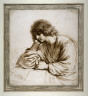 Giovanni Francesco Barbieri (Guercino) / Saint John the Evangelist Meditating the Gospel / circa 1645 - 1650