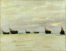 Ludovic-Napoléon  Lepic / Boats on the Beach at Berck / circa 1876