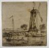 Claude-Henri Watelet / Windmill by a River / 18th Century