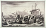 Adam Zylvelt / [One from] Set of four Marine and Harbour scenes: 1 In center man pointing towards figure of Neptune riding Dolphin, sailing vessels being loaded in background / 17th century