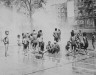 Morris Engel / Group of children in park sprinkler / ca. 1937